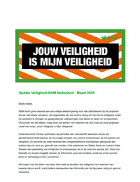 Update Veiligheid BAM Nederland - Maart 2025