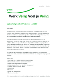 Update Veiligheid BAM Nederland - Juli 2025