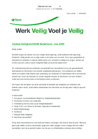 Update Veiligheid BAM Nederland - Mei 2026